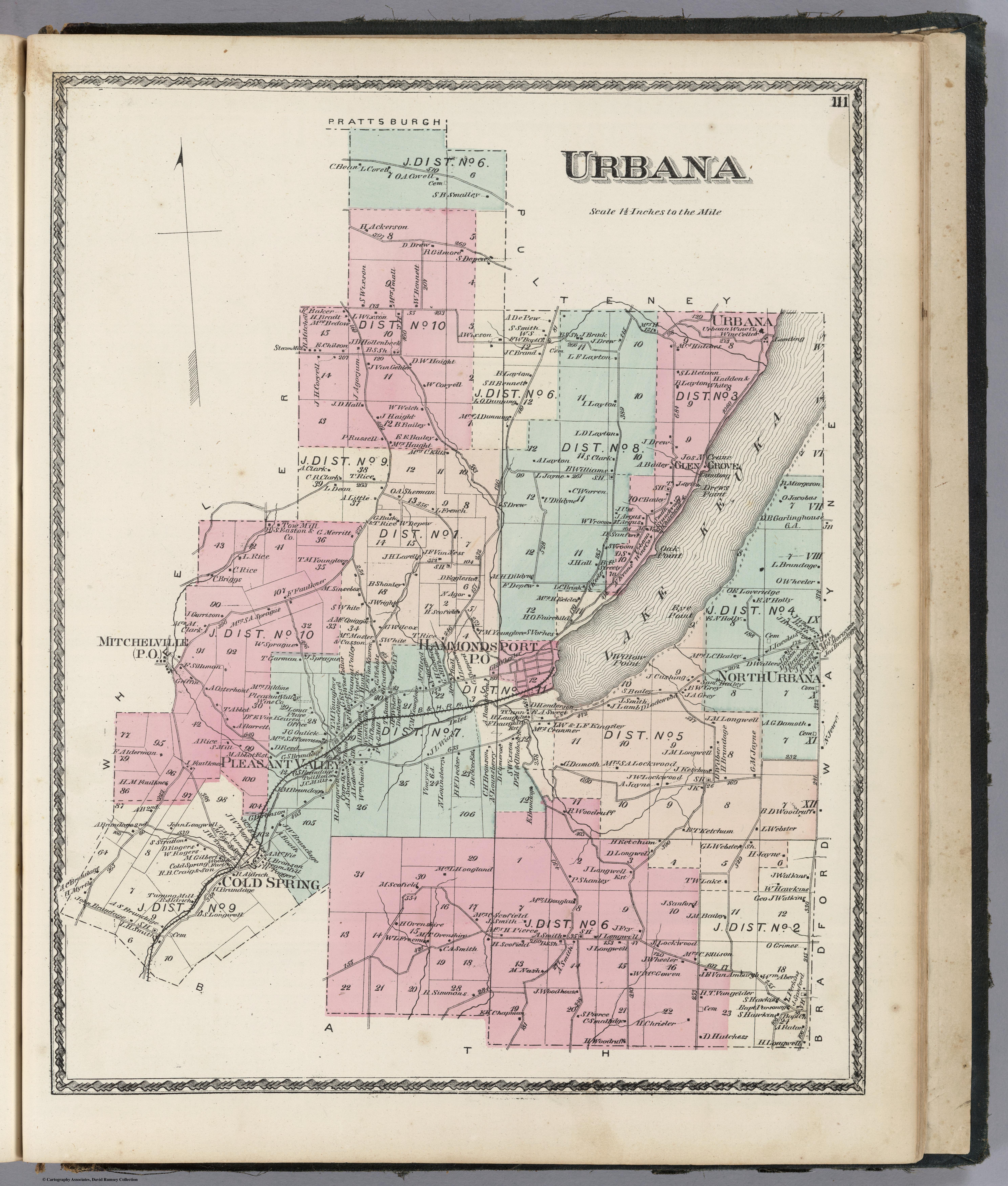 1873 Map of: Urbana - Steuben Co. NY