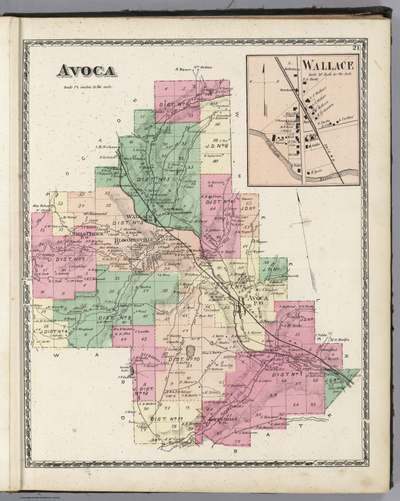 1873 Map of: Avoca - Steuben Co. NY