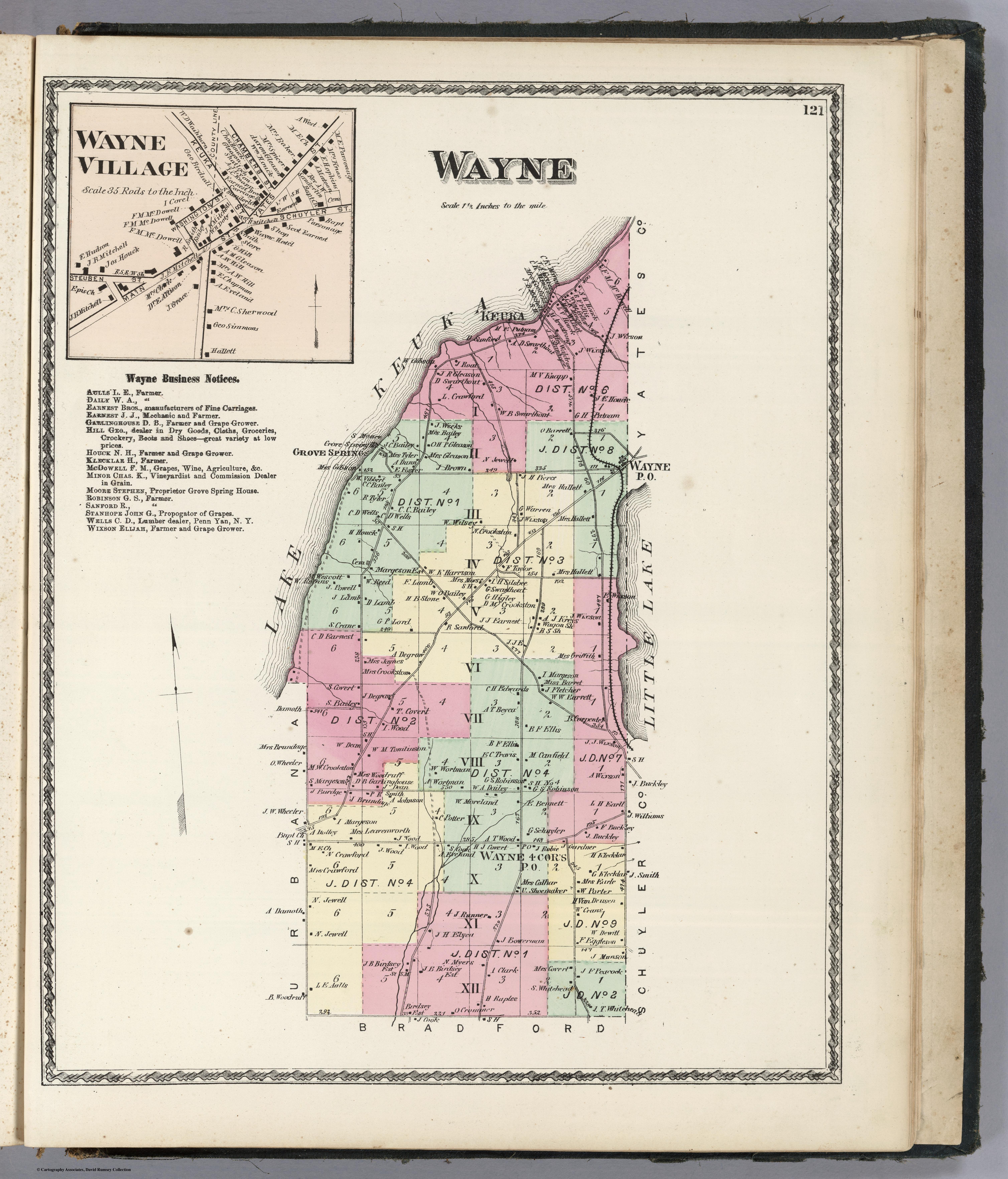 1873 Map of: Wayne - Steuben Co. NY